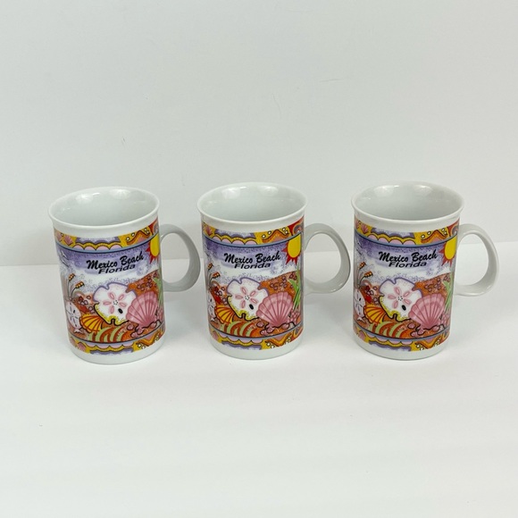 Set of 3 Mexico Beach Florida Coffee Mugs - Picture 2 of 12